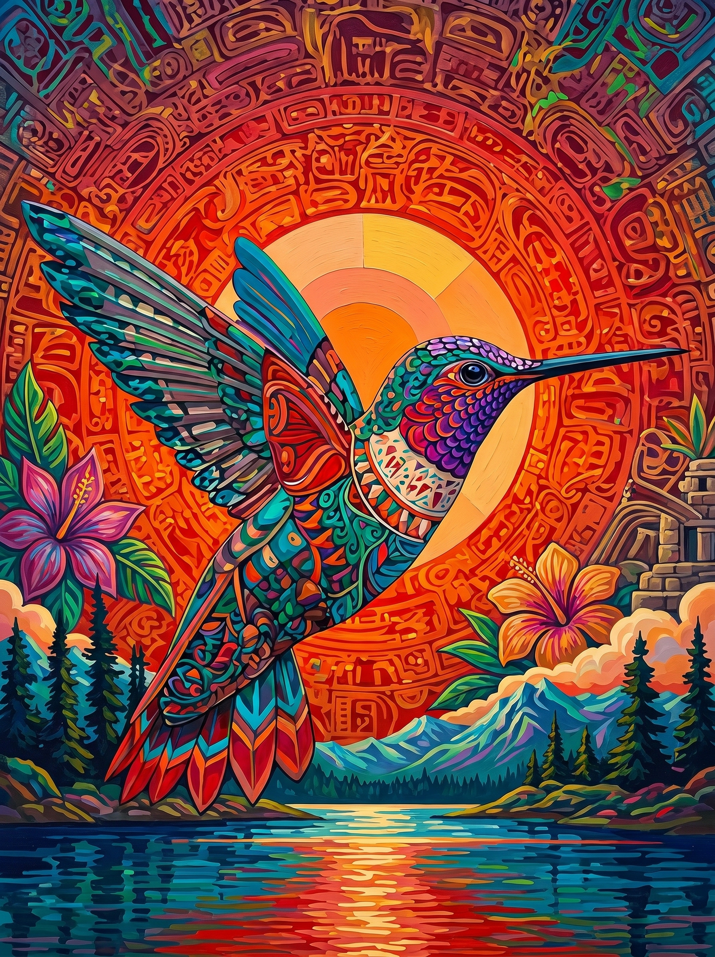 Sacred Sun Hummingbird (Diamond Painting) Diamond Painting kit