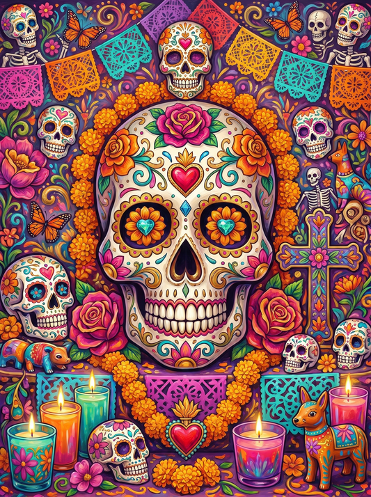 Fiesta Sugar Skull Dreams (Diamond Painting)