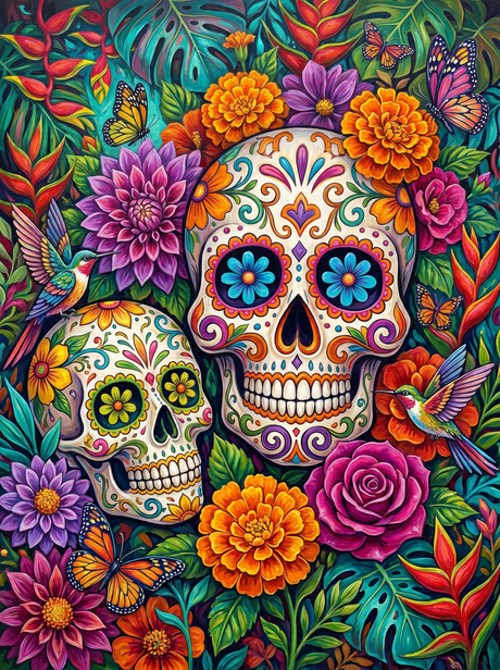 Floral Sugar Skull Garden (Diamond Painting) Diamond Painting kit