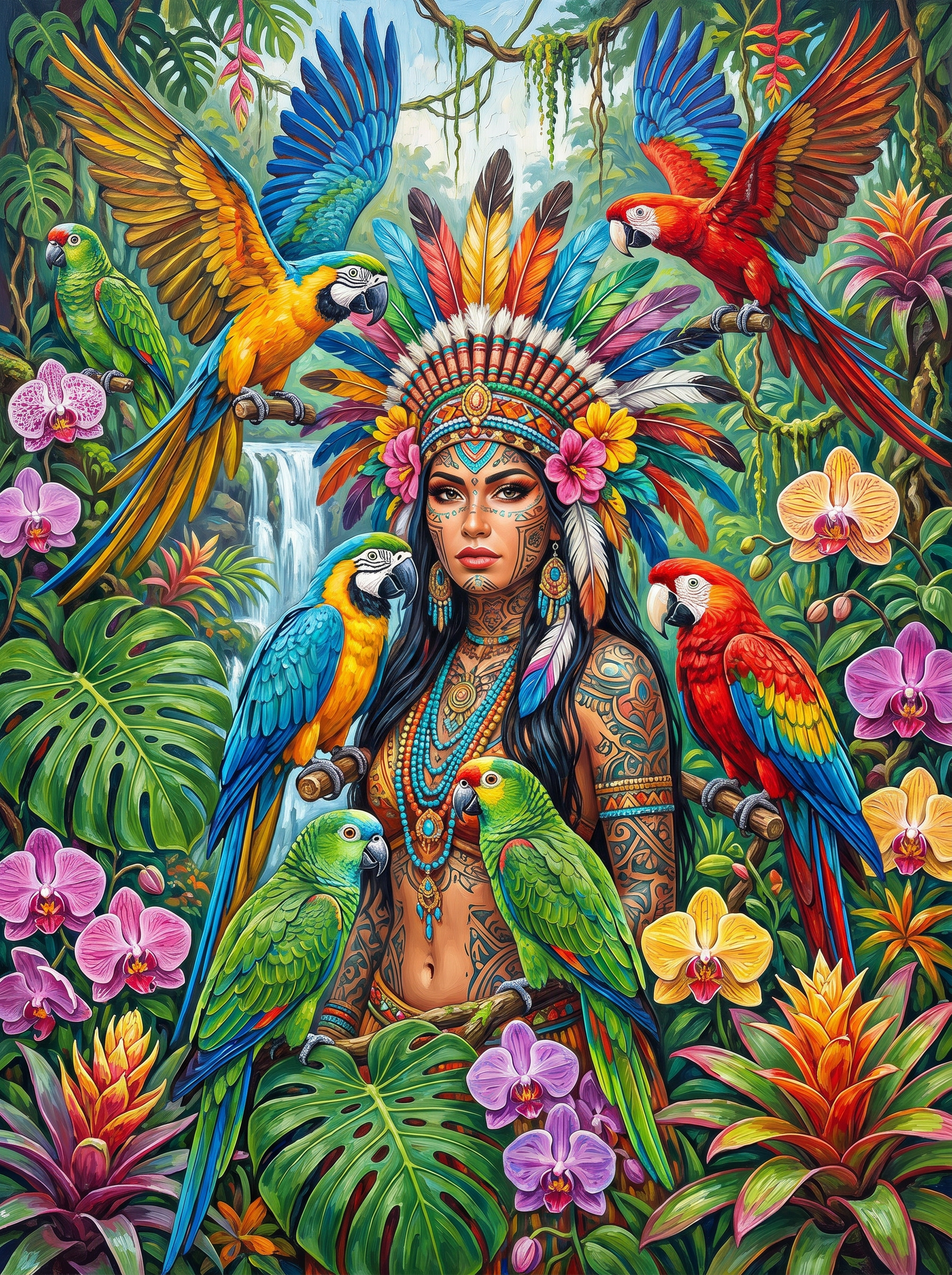 Parrot Queen Jungle Spirit (Diamond Painting) Diamond Painting kit