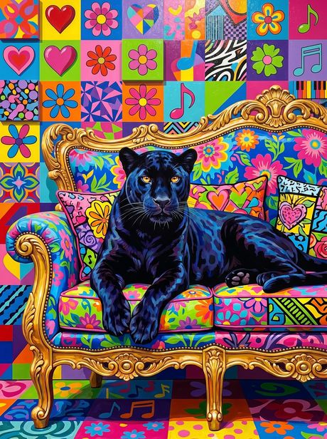 Pop Art Panther Lounge (Diamond Painting) Diamond Painting kit