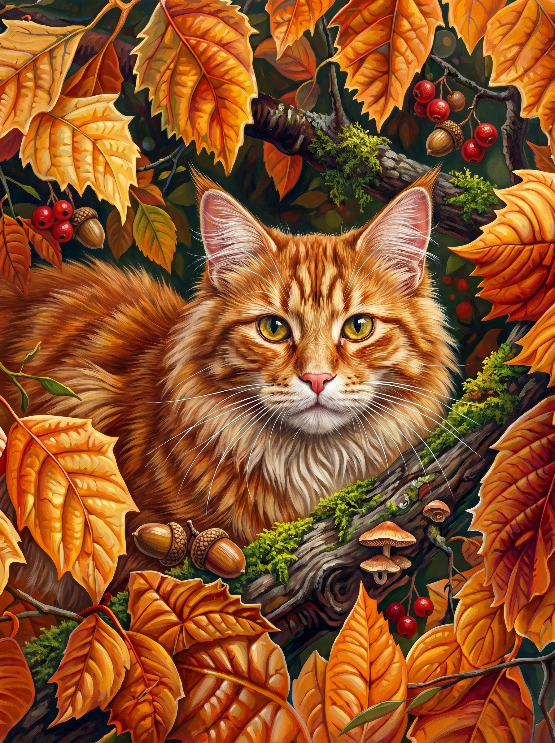 Autumn Ember Cat (Diamond Painting) Diamond Painting kit