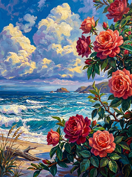 Coastal Rose Escape (Diamond Painting) Diamond Painting kit
