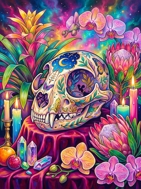 Cosmic Floral Skull Altar (Diamond Painting) Diamond Painting kit