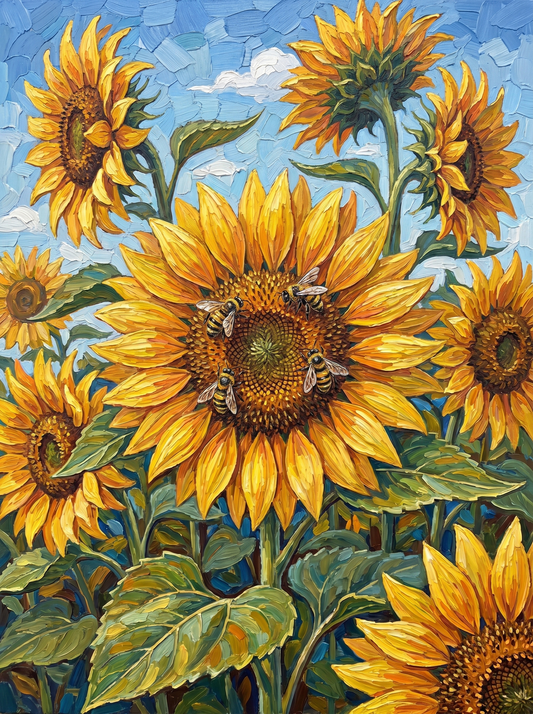 Sunflower Meadow Buzzing Bliss (Diamond Painting)