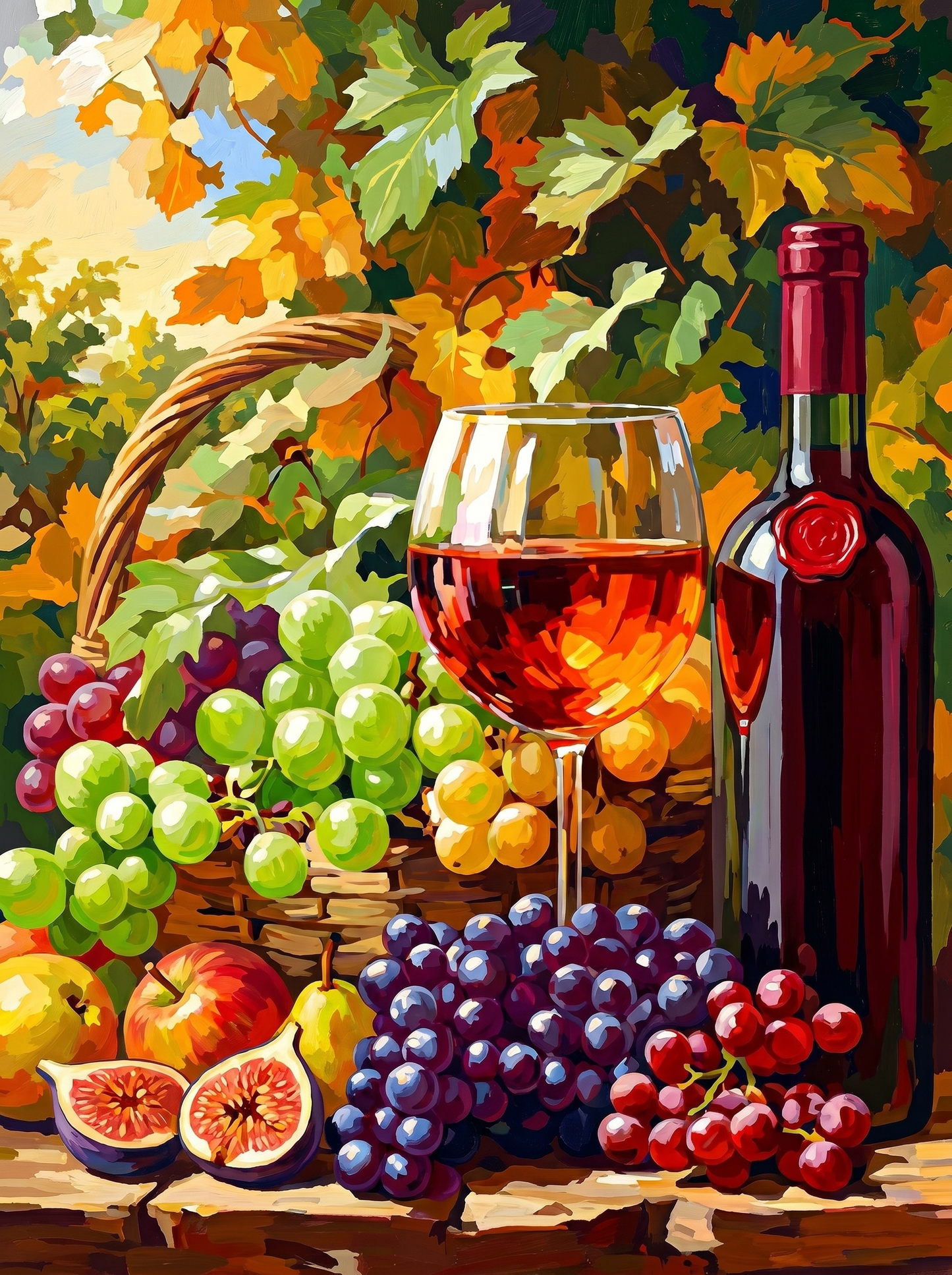Harvest Vineyard Wine Still Life (Diamond Painting) Diamond Painting kit
