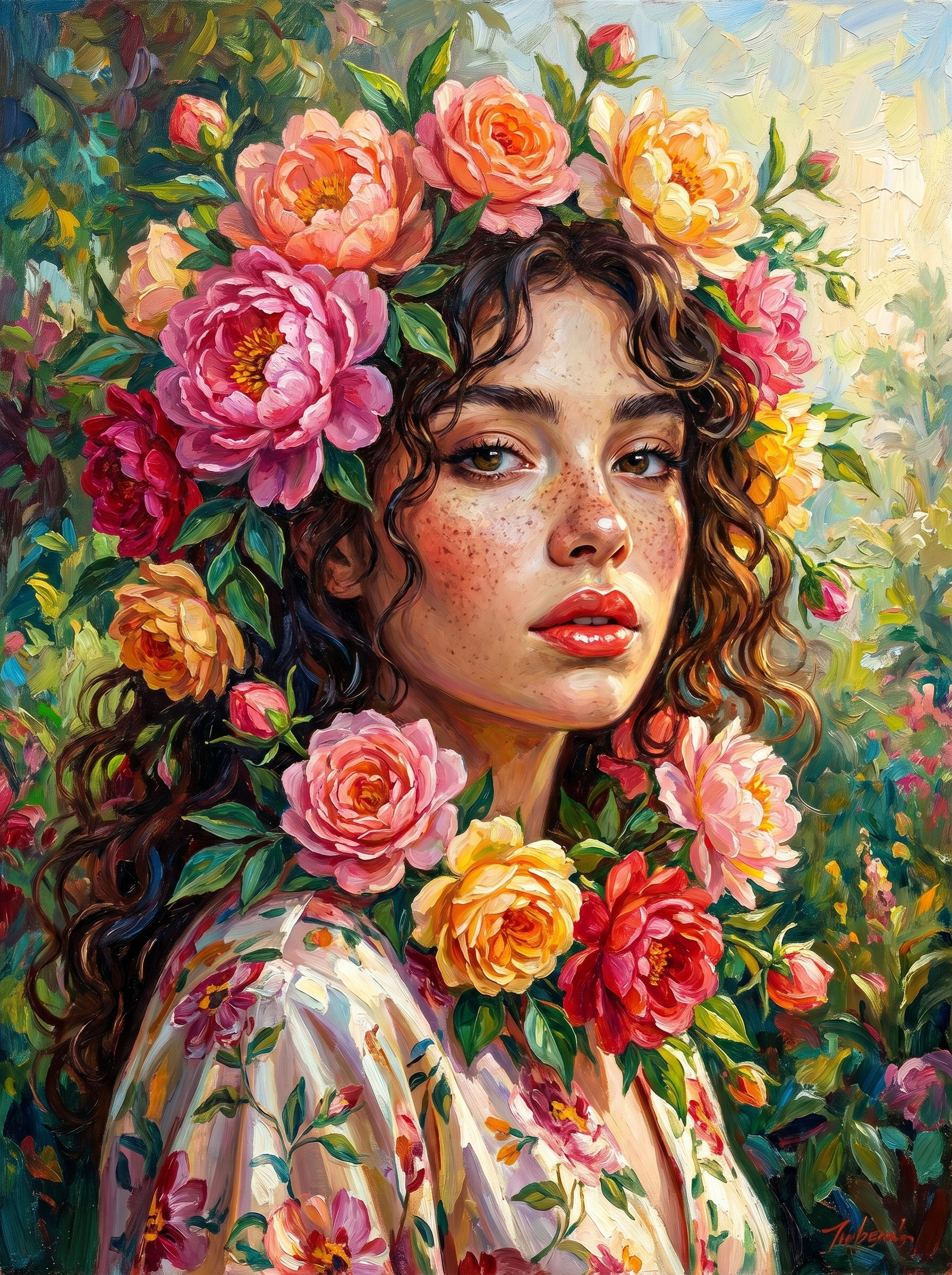 Floral Muse Portrait Glow (Diamond Painting) Diamond Painting kit