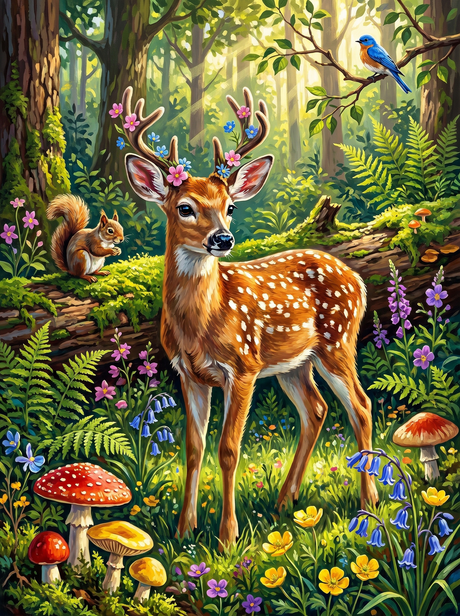 Enchanted Forest Fawn Harmony (Diamond Painting) Diamond Painting kit