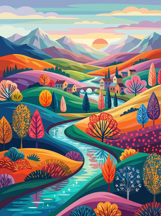 Color Valley River Journey (Diamond Painting)