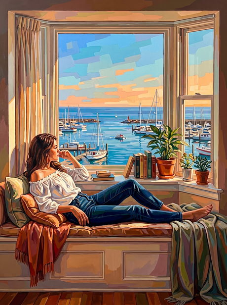Seaside Window Daydream Escape (Diamond Painting) Diamond Painting kit