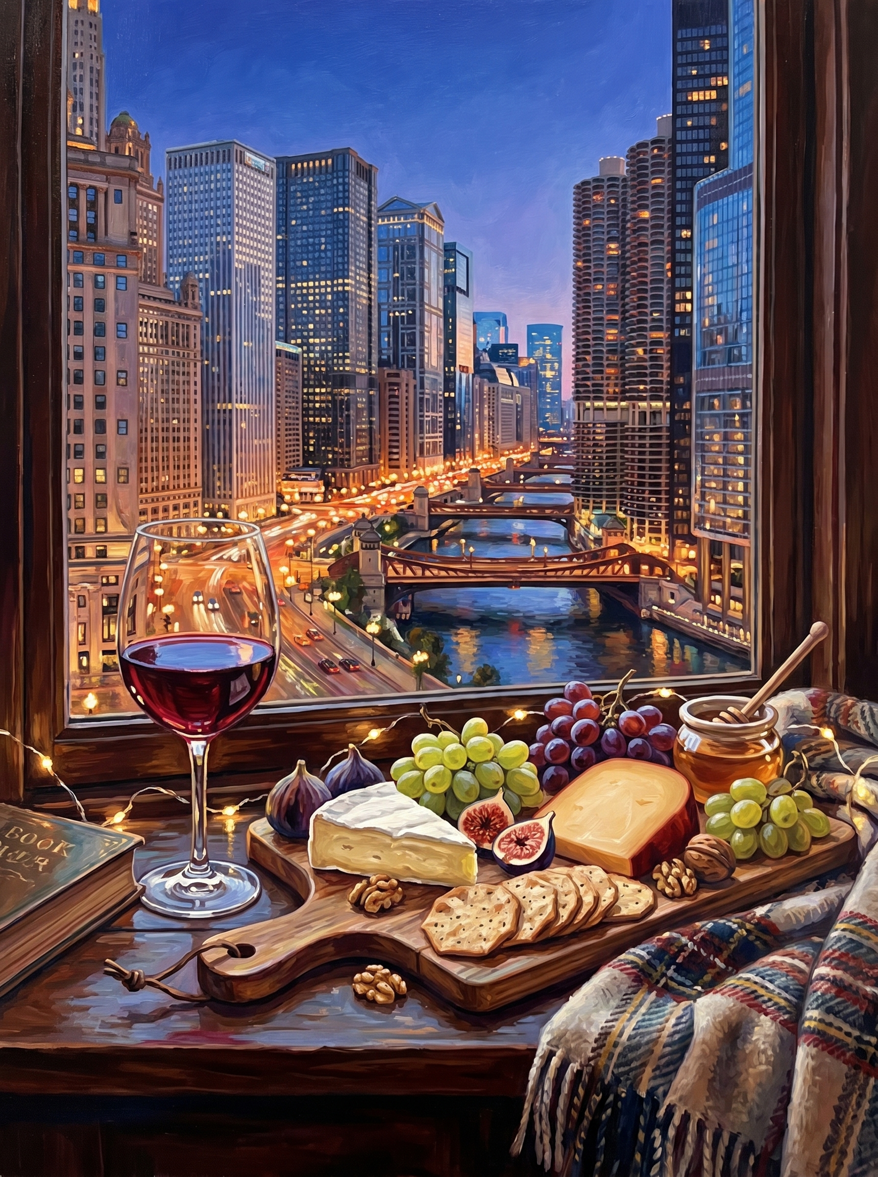 City Lights Wine Evening View (Diamond Painting) Diamond Painting kit