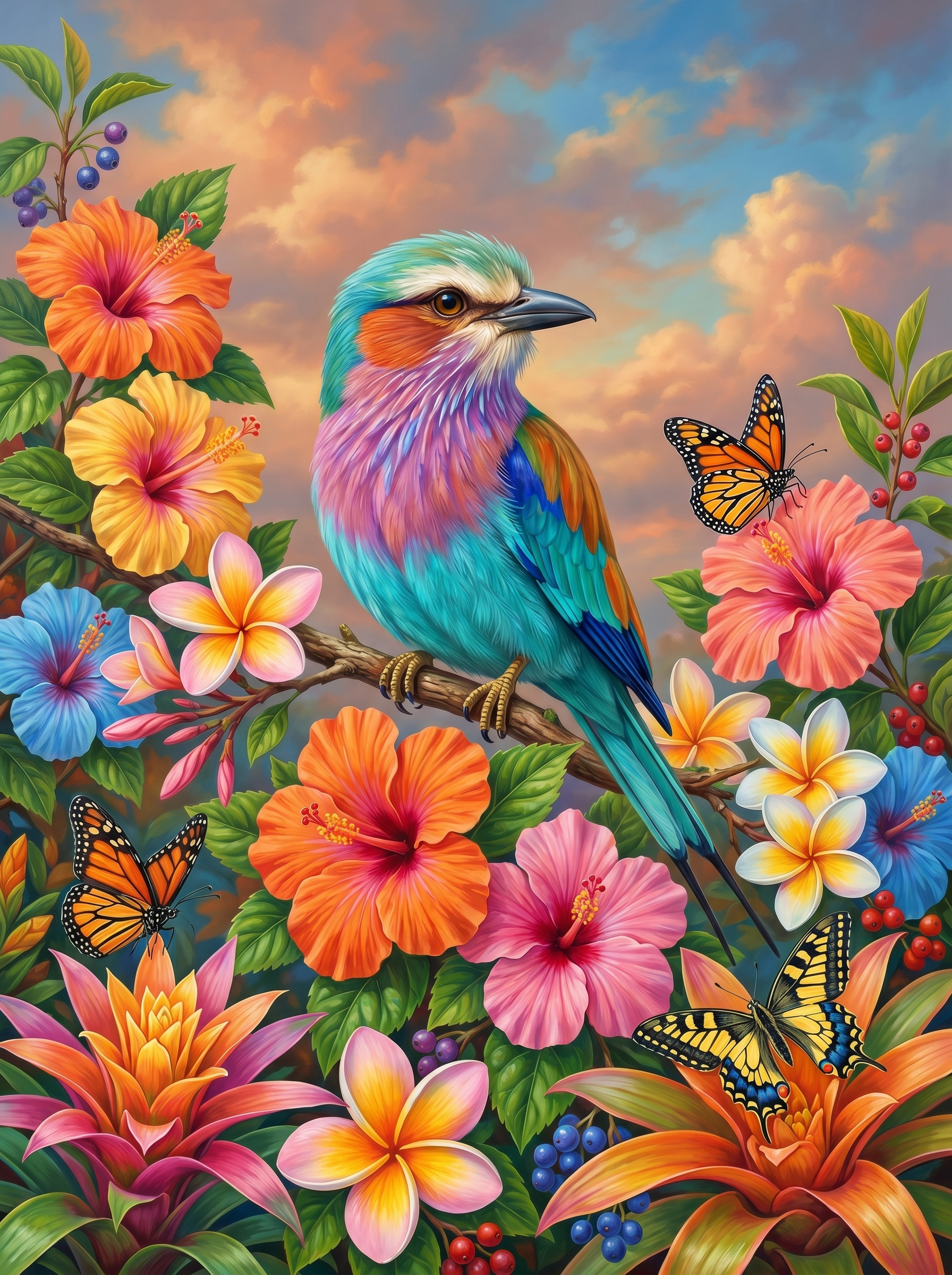 Tropical Songbird Blossom Haven (Diamond Painting) Diamond Painting kit