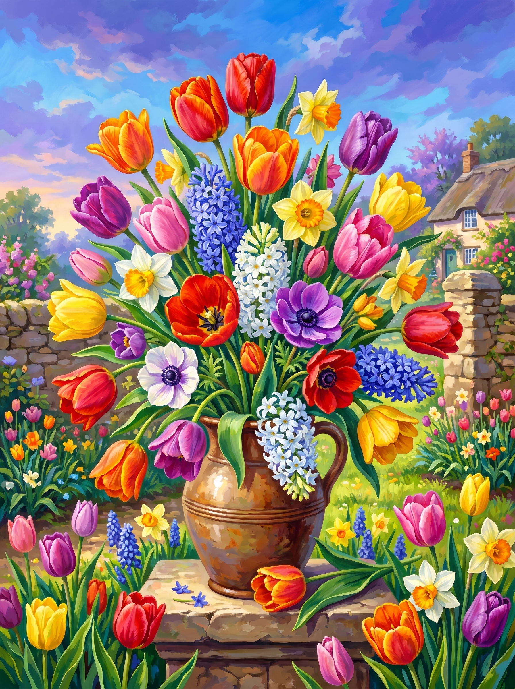Vibrant Spring Bouquet Bliss (Diamond Painting) Diamond Painting kit
