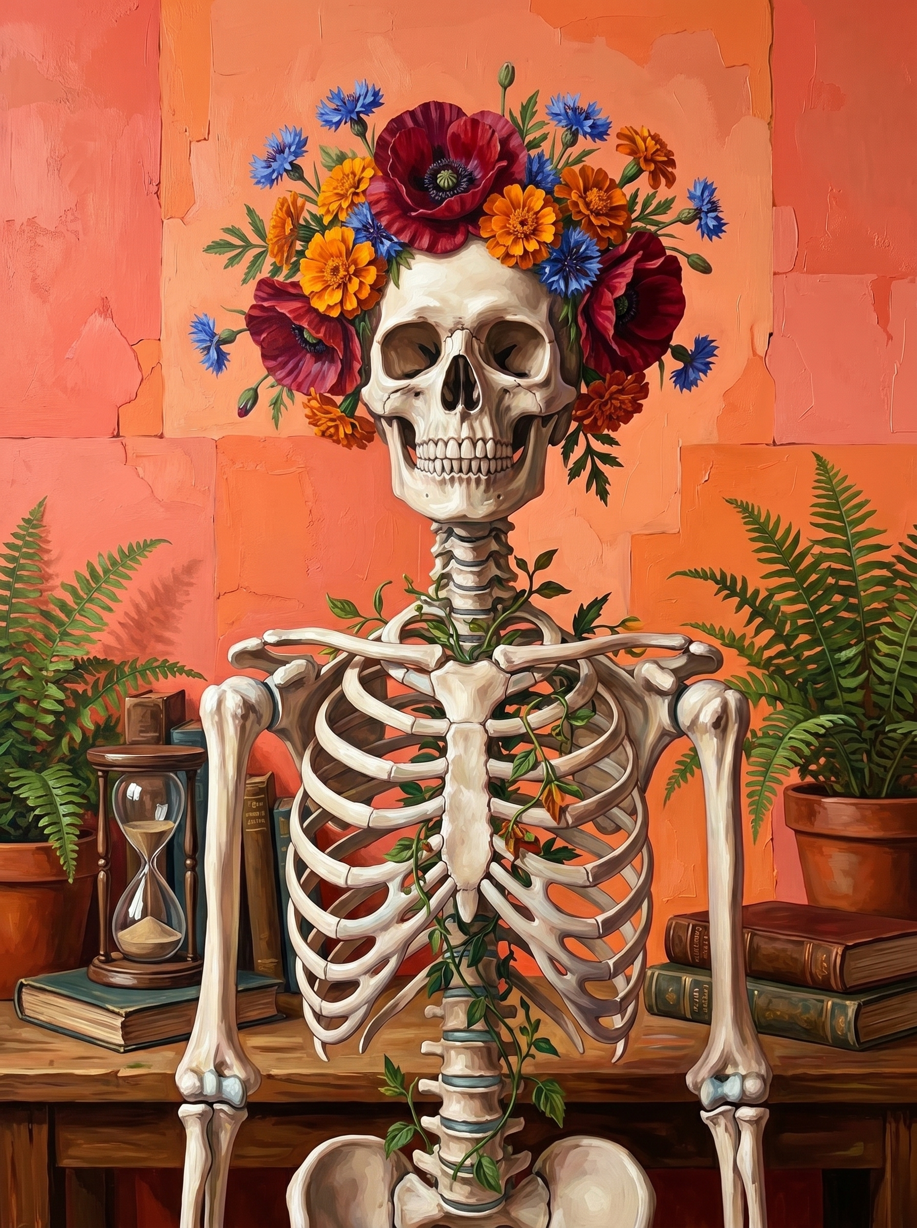 Floral Crown Skeleton Bloom (Diamond Painting) Diamond Painting kit