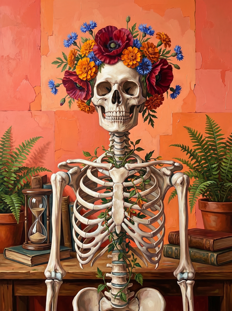 Floral Crown Skeleton Bloom (Diamond Painting) Diamond Painting kit