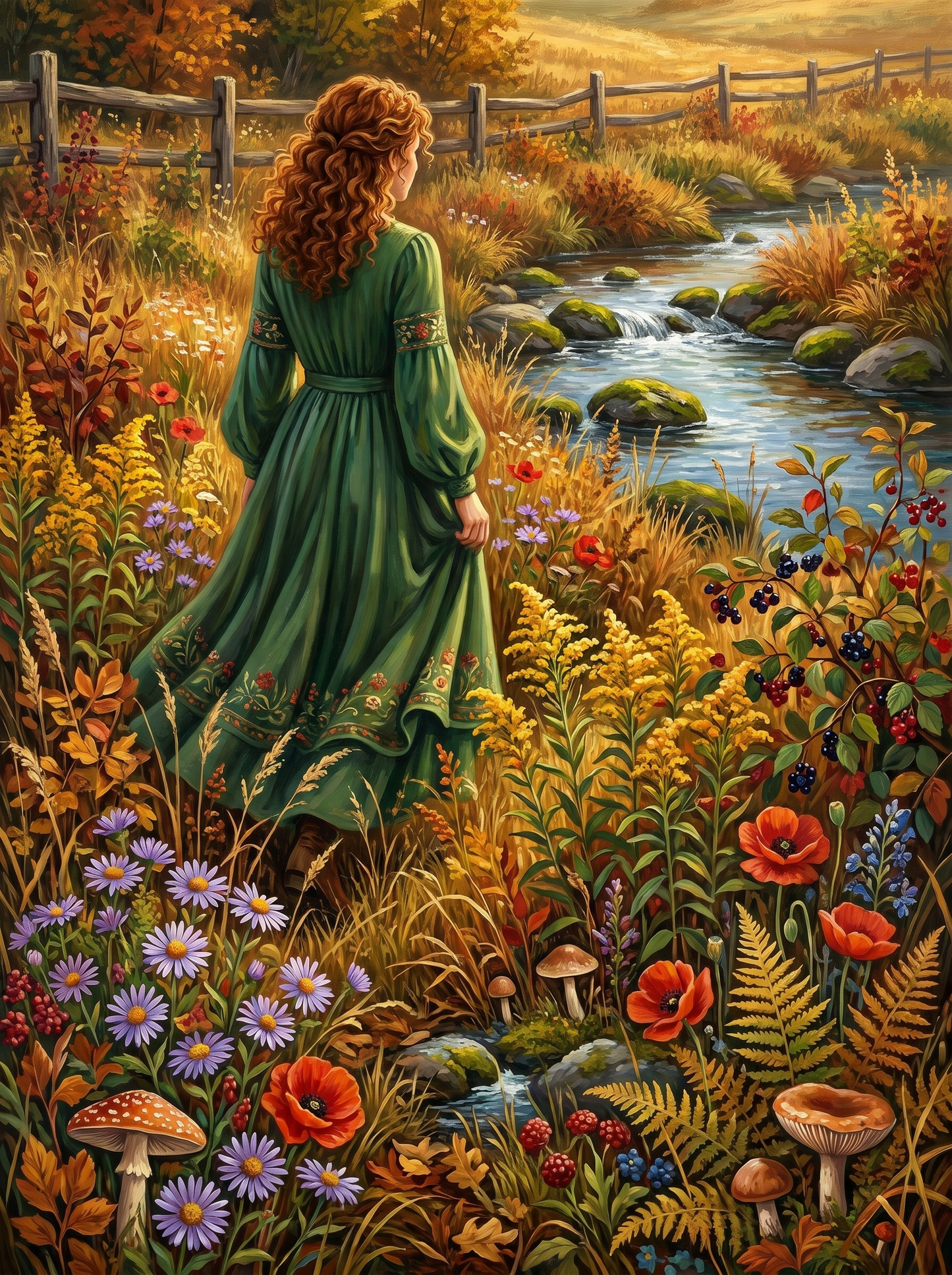Golden Meadow Riverside Walk (Diamond Painting) Diamond Painting kit