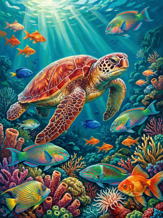 Ocean Turtle Reef Paradise (Diamond Painting)