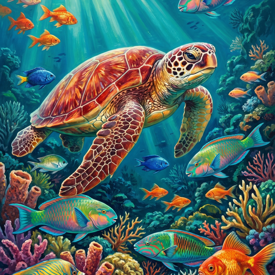 Ocean Turtle Reef Paradise