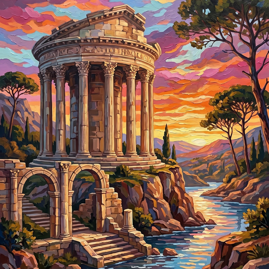 Ancient Riverside Temple Ruins