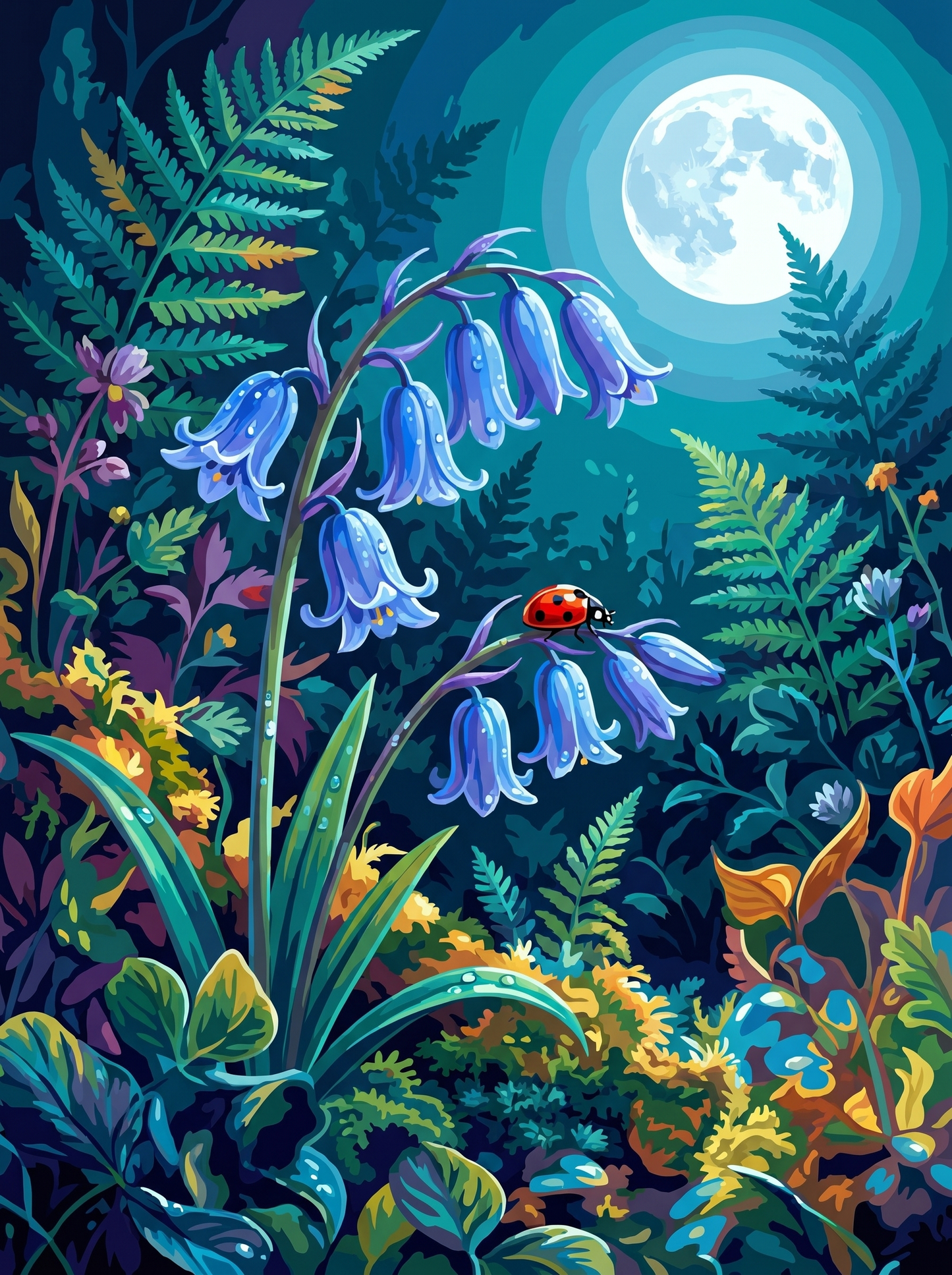 Moonlit Bluebell Forest (Diamond Painting) Diamond Painting kit