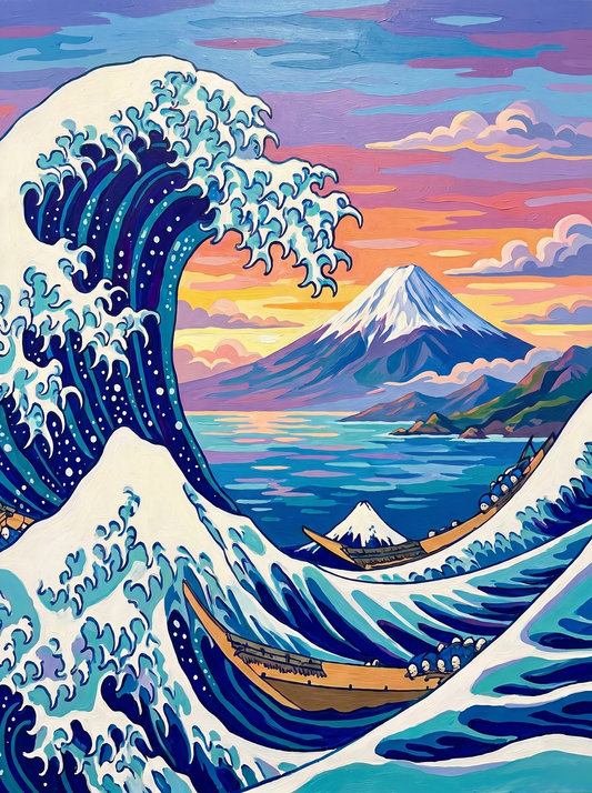 Pastel Wave Fuji Dream (Diamond Painting)