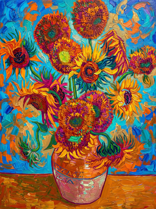 Vivid Sunburst Floral Chaos (Diamond Painting)