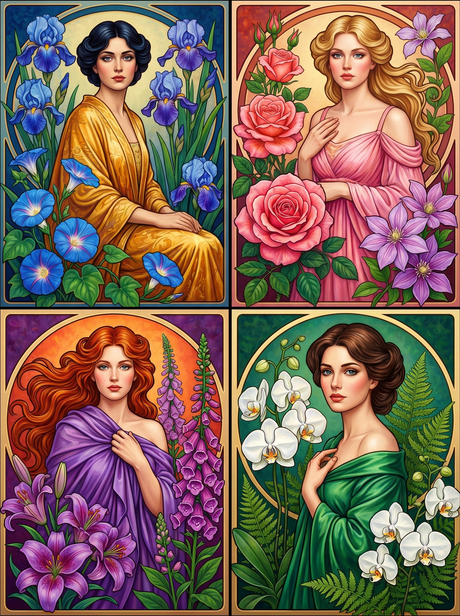 Iris Garden Muse Quartet (Diamond Painting) Diamond Painting kit