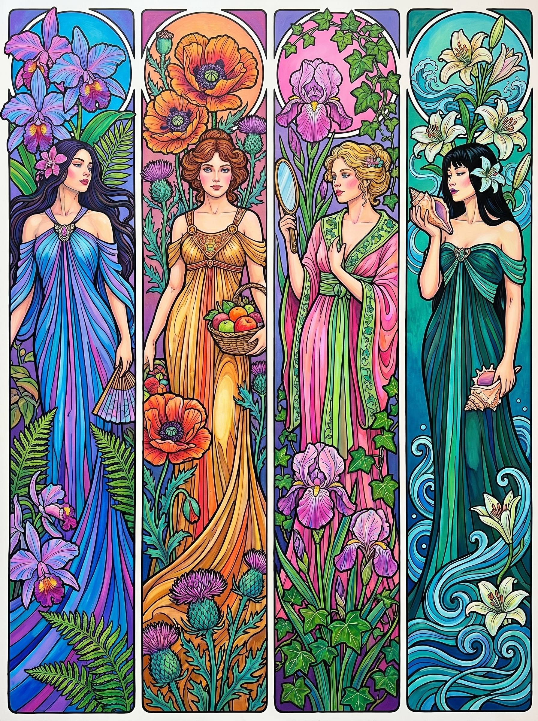 Seasons of Floral Goddesses (Diamond Painting) Diamond Painting kit