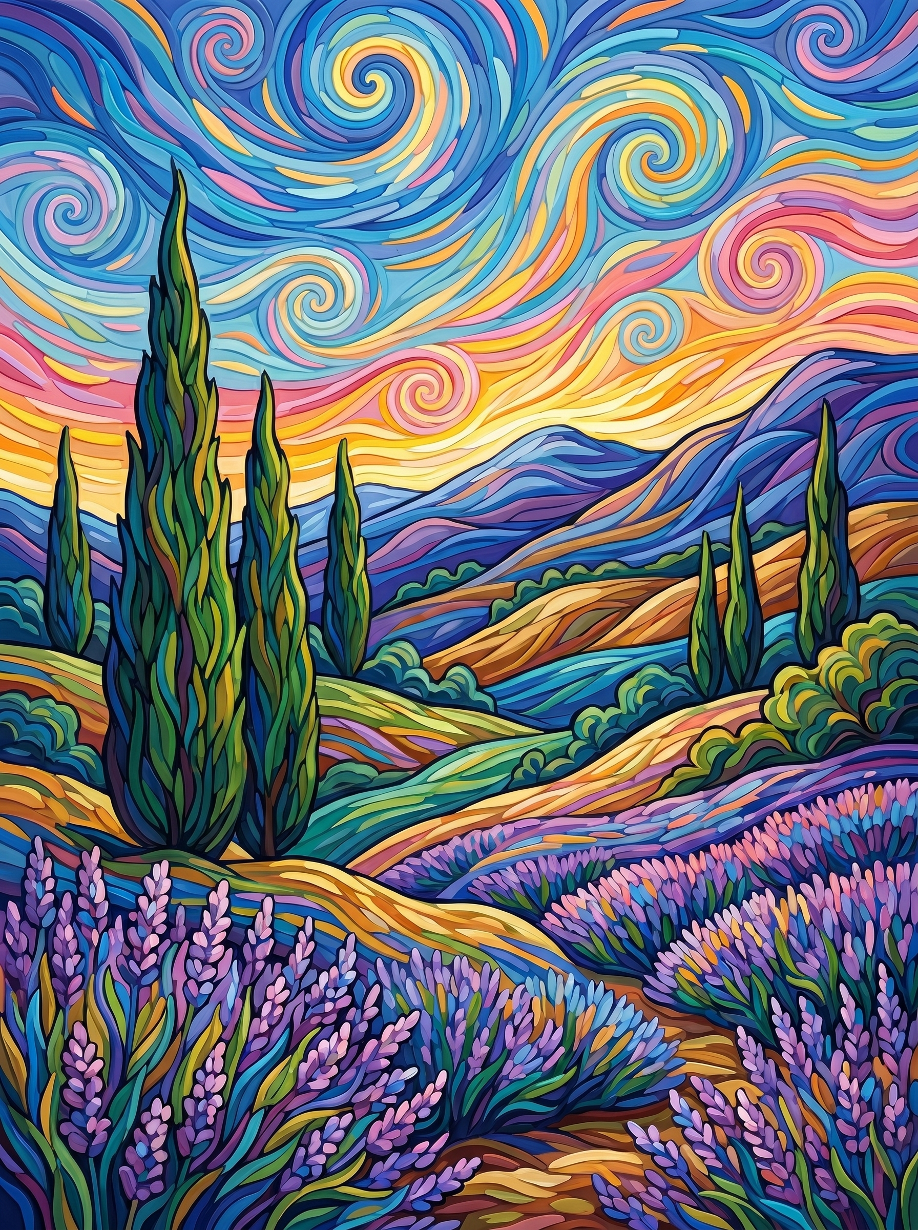 Pastel Swirl Valley Dreams (Diamond Painting) Diamond Painting kit