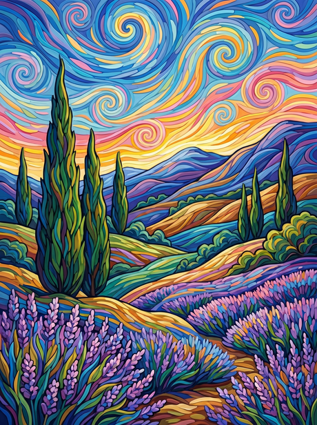 Pastel Swirl Valley Dreams (Diamond Painting) Diamond Painting kit