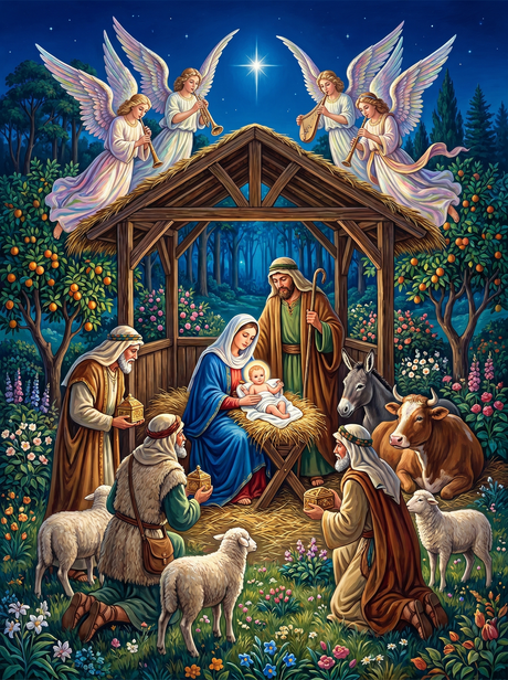 Holy Night Nativity Scene (Diamond Painting) Diamond Painting kit