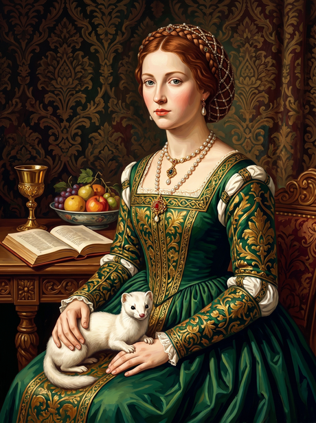 Renaissance Lady with White Ferret (Diamond Painting) Diamond Painting kit