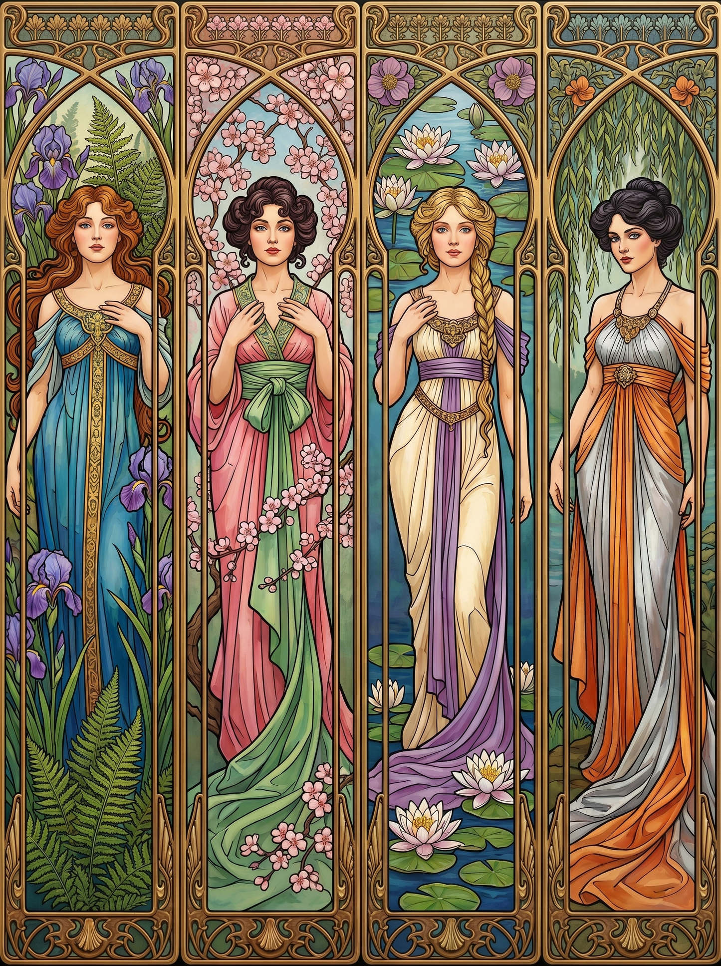 Art Nouveau Seasonal Maidens (Diamond Painting) Diamond Painting kit