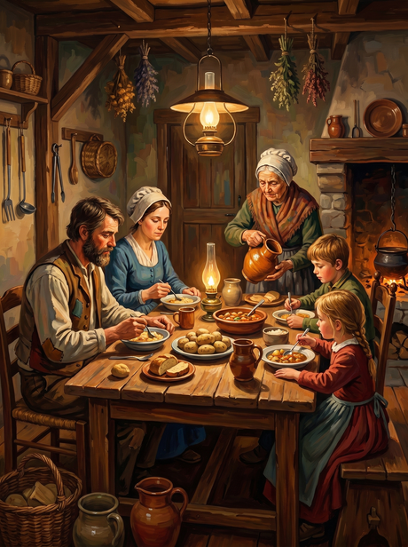 Warm Hearth Family Supper (Diamond Painting) Diamond Painting kit
