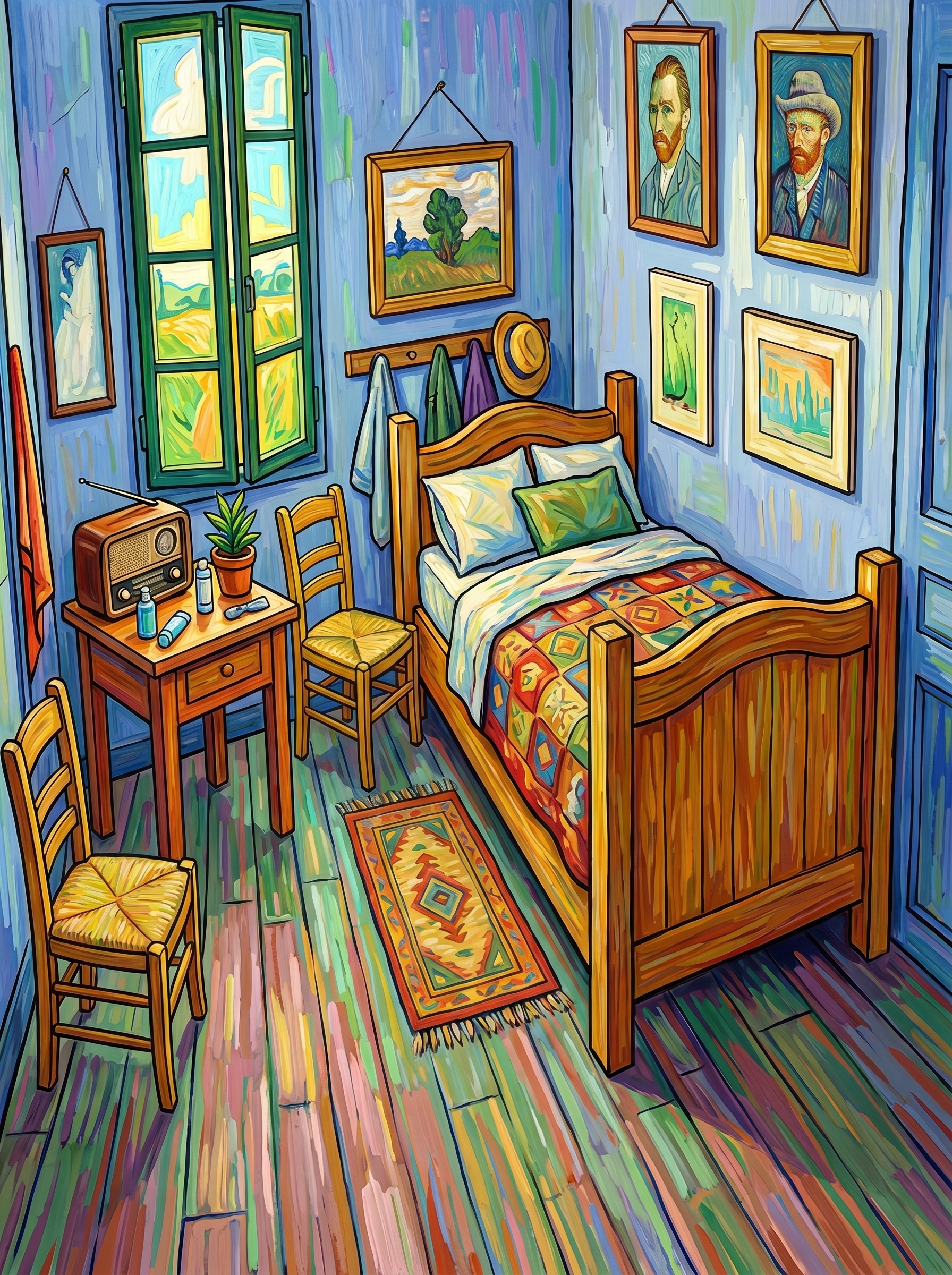 Sunlit Artist’s Cozy Bedroom (Diamond Painting) Diamond Painting kit