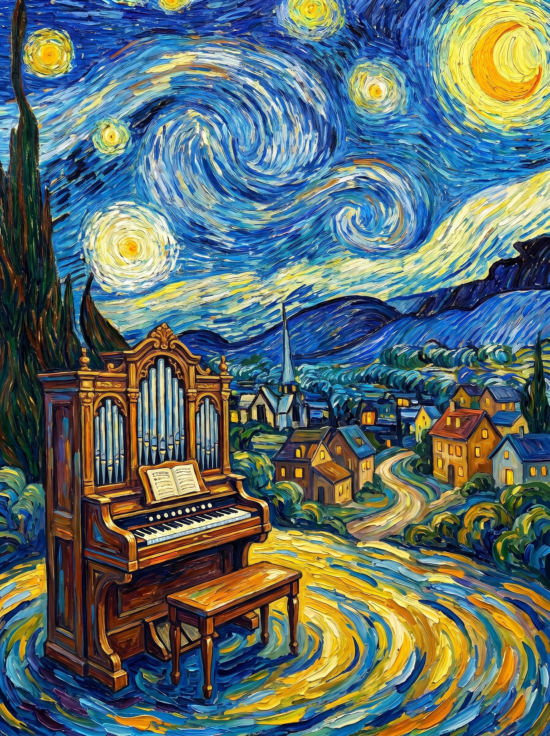 Starry Night Organ Dreamscape (Diamond Painting) Diamond Painting kit
