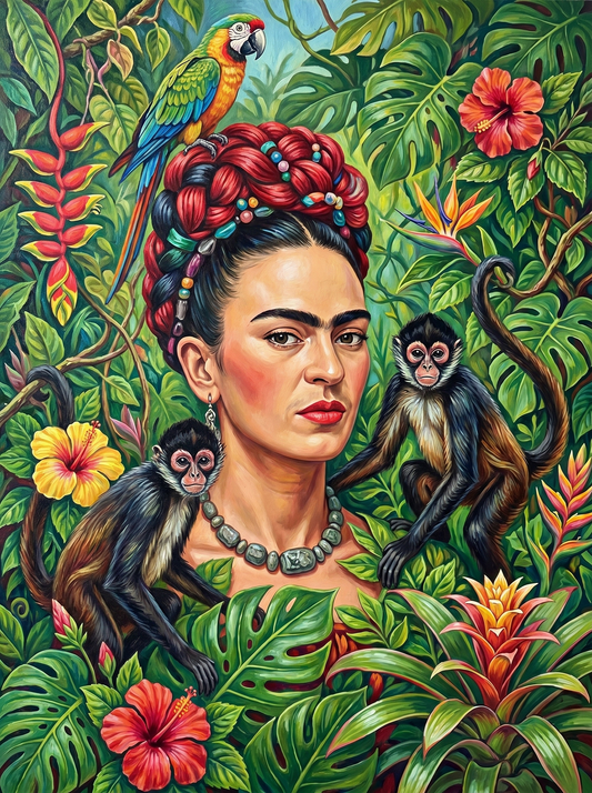Tropical Frida Jungle Portrait (Diamond Painting)
