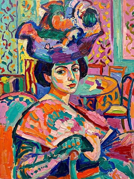 Vivid Expressionist Lady Portrait (Diamond Painting) Diamond Painting kit