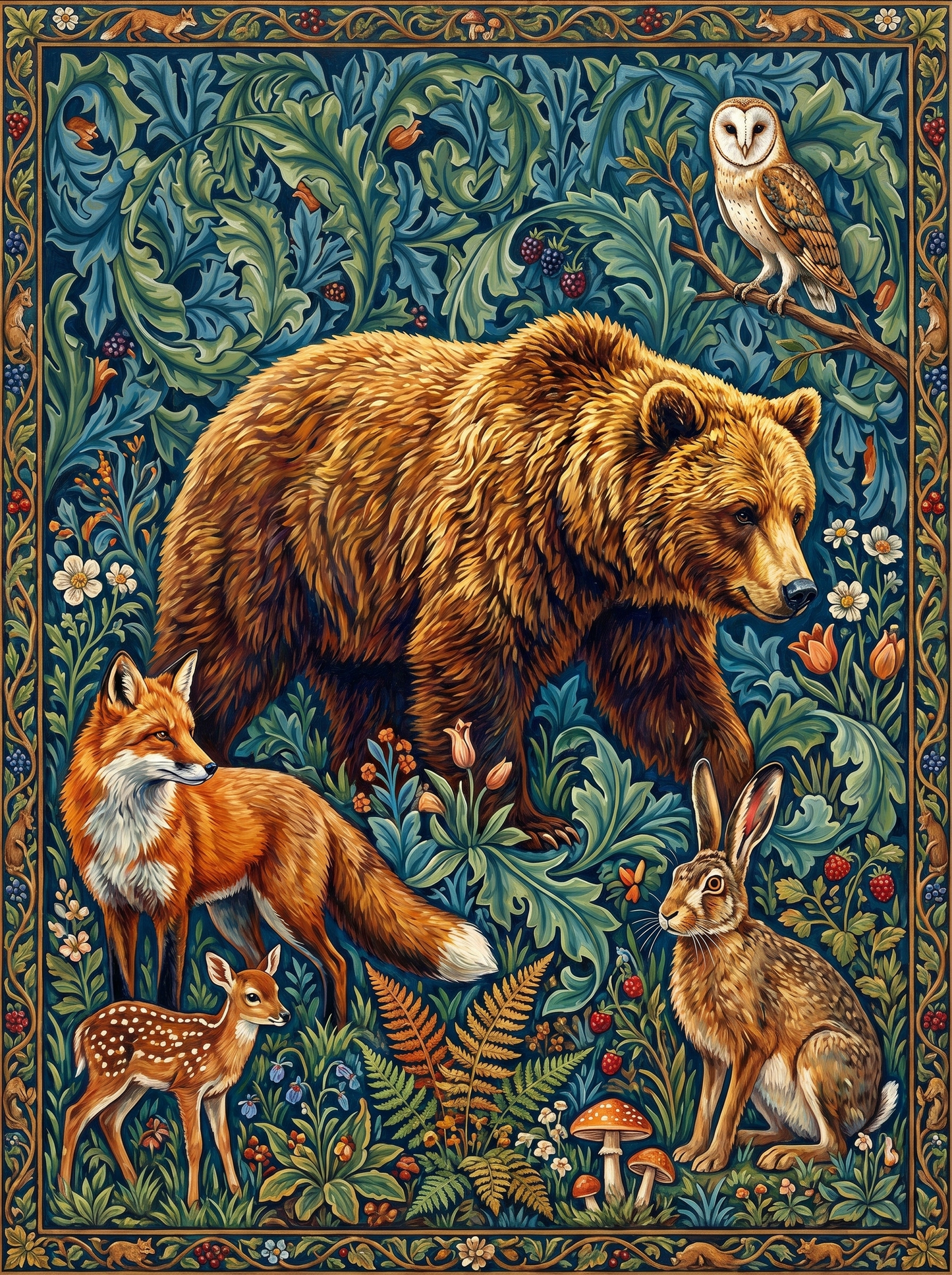 Woodland Tapestry Wildlife Scene (Diamond Painting) Diamond Painting kit