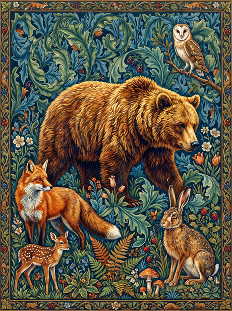 Woodland Tapestry Wildlife Scene (Diamond Painting) Diamond Painting kit