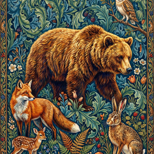 Woodland Tapestry Wildlife Scene