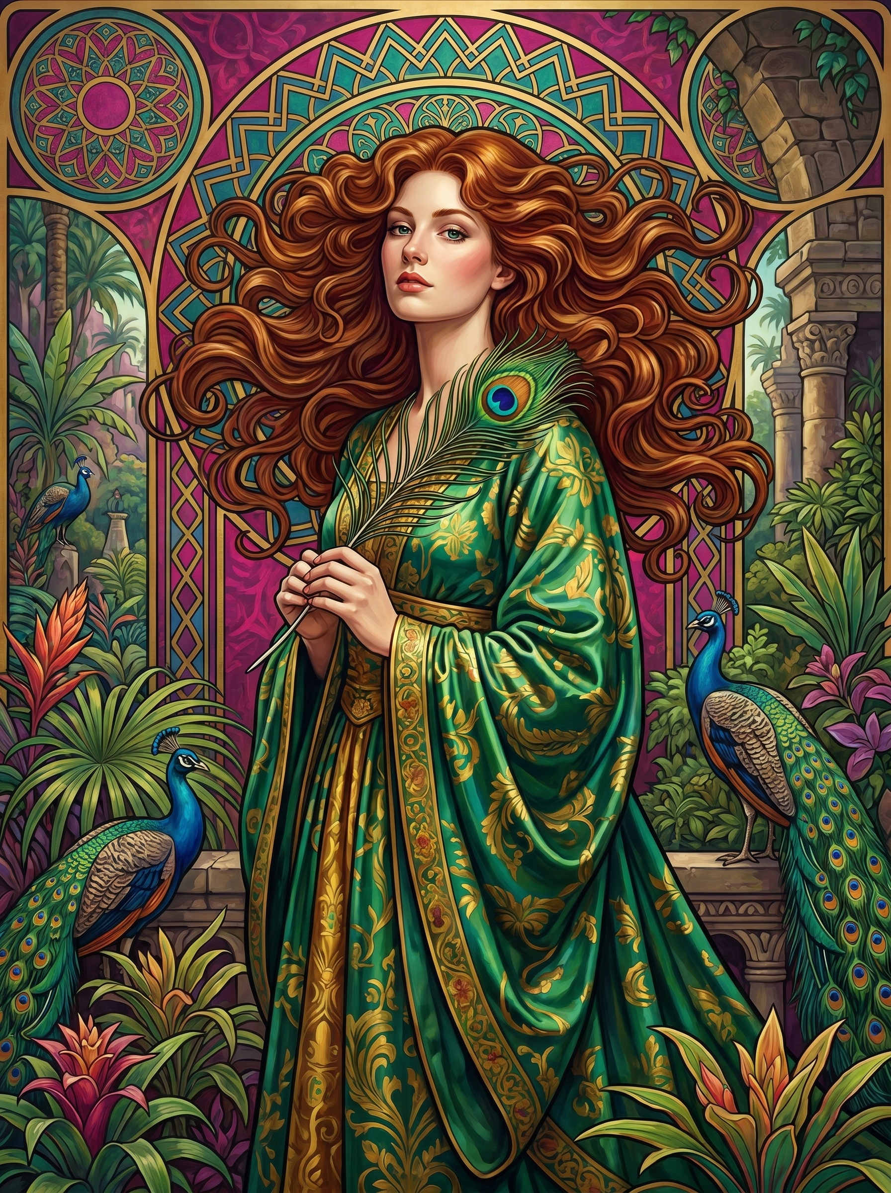 Peacock Garden Muse (Diamond Painting) Diamond Painting kit