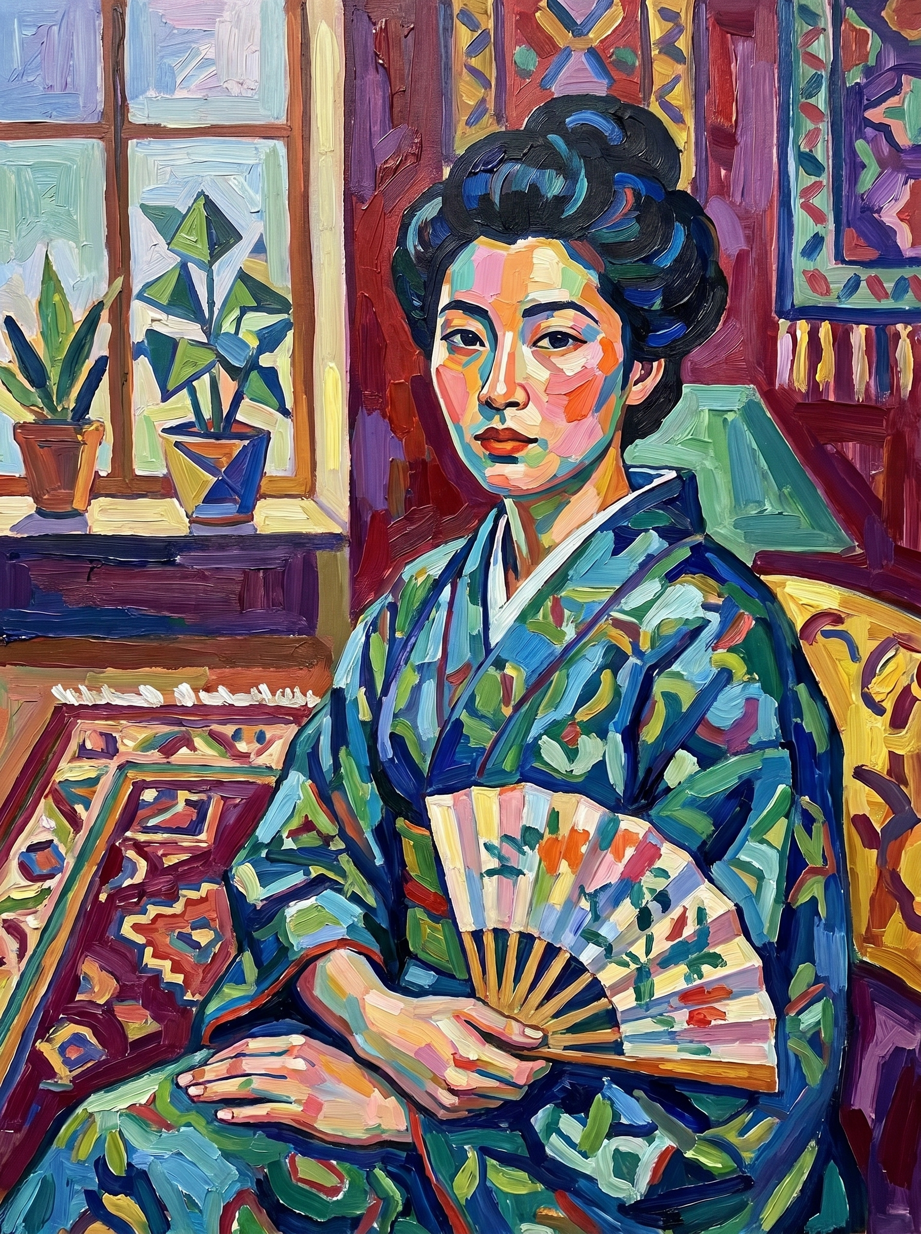 Modern Kimono Portrait Study (Diamond Painting) Diamond Painting kit
