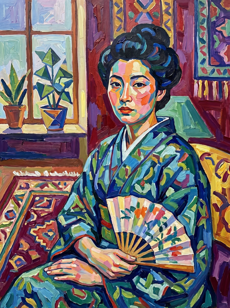 Modern Kimono Portrait Study (Diamond Painting) Diamond Painting kit