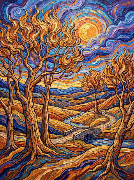 Golden Windfire Valley (Diamond Painting) Diamond Painting kit