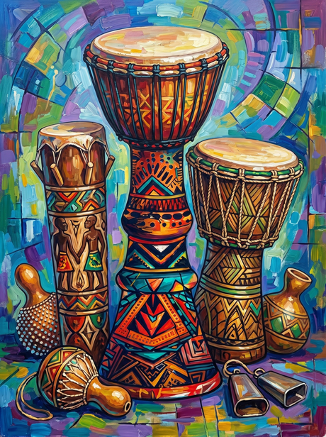 Rhythms of the Tribal Drums (Diamond Painting) Diamond Painting kit