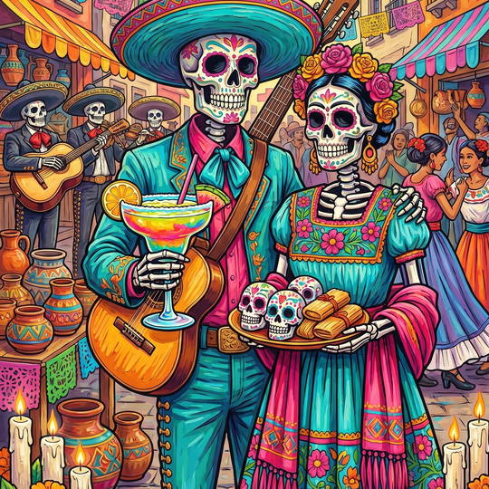 Day of the Dead Fiesta Couple
