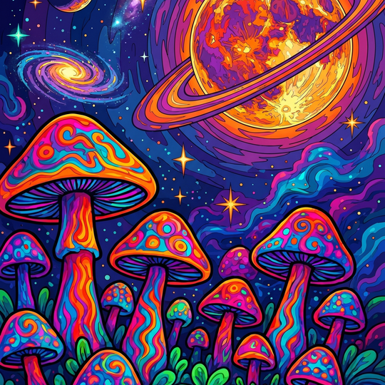 Cosmic Mushroom Dreamscape
