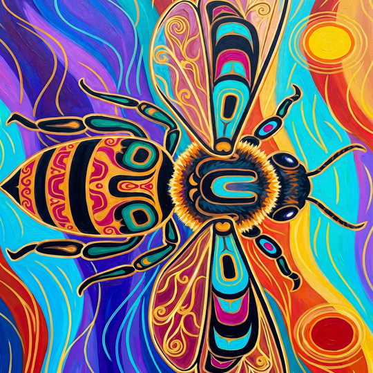 Psychedelic Sacred Bee Portrait