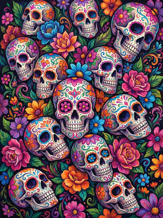 Floral Sugar Skull Garden (Diamond Painting)